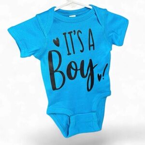 Vibrant Blue 'It's a Boy' Bodysuit pregnancy  announcement  Gender Reveal Baby